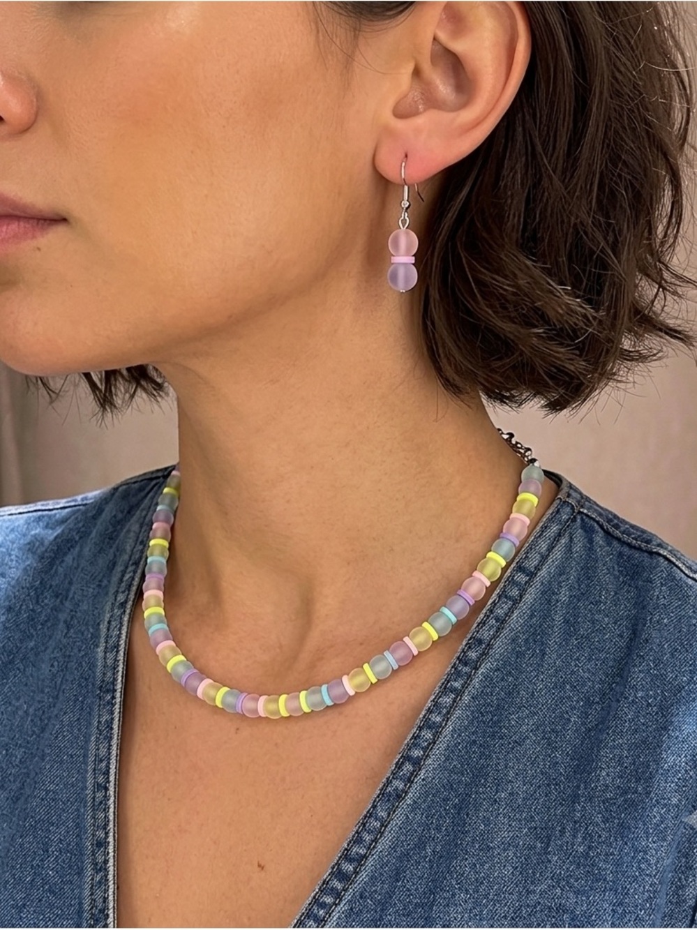 COLORFUL Beaded Jewelry Set |Gift for girls | Dainty Necklace| girls jewelry